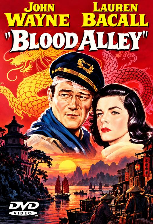 BLOOD ALLEY (1957)  John Wayne,Lauren Bacall,Paul Fix - Public Domain DVD NO CASE