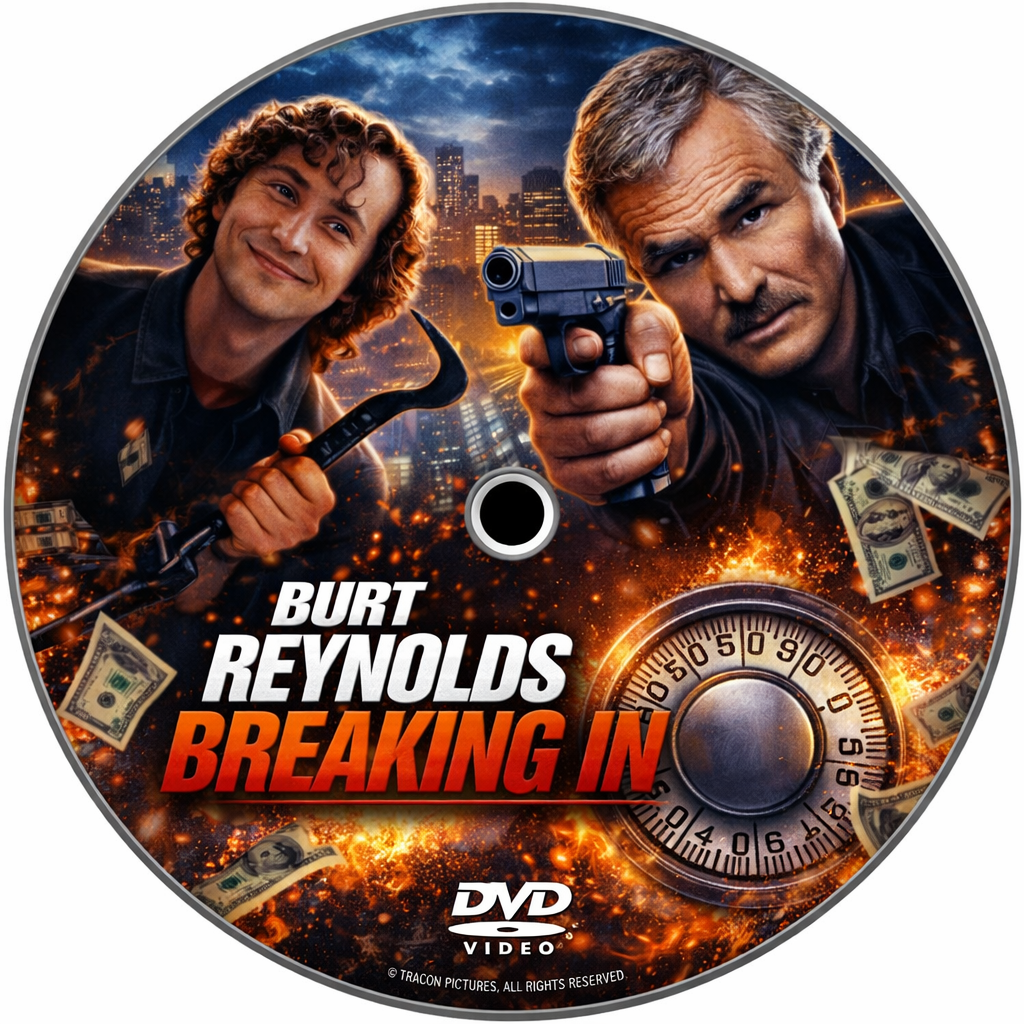 BREAKING IN (1989)  Burt Reynolds, Casey Siemaszko - Public Domain Movie DVD NO CASE