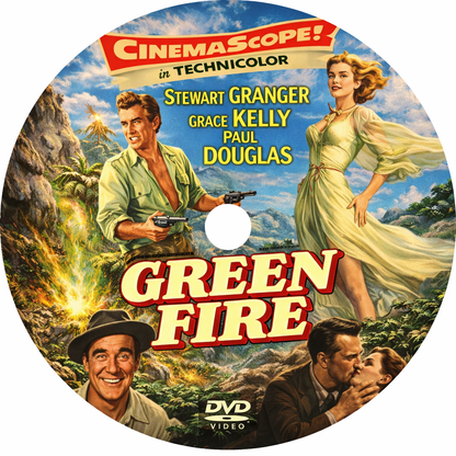 GREEN FIRE (1954) Stewart Granger ,Grace Kelly ,Paul Douglas ,John Ericson - Public Domain Movie DVD NO CASE