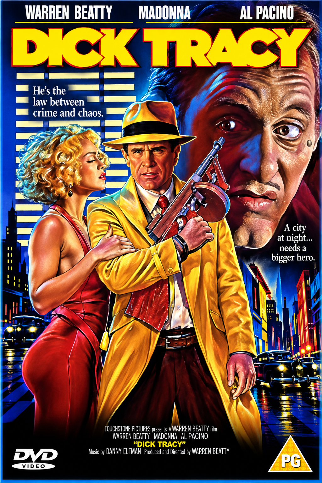 DICK TRACY (1990) Warren Beatty • Al Pacino • Madonna • Glenne Headly • Charlie Korsmo • Dustin Hoffman • William Forsythe • Charles Durning • Mandy Patinkin • Paul Sorvino • Dick Van Dyke• DVD NO CASE