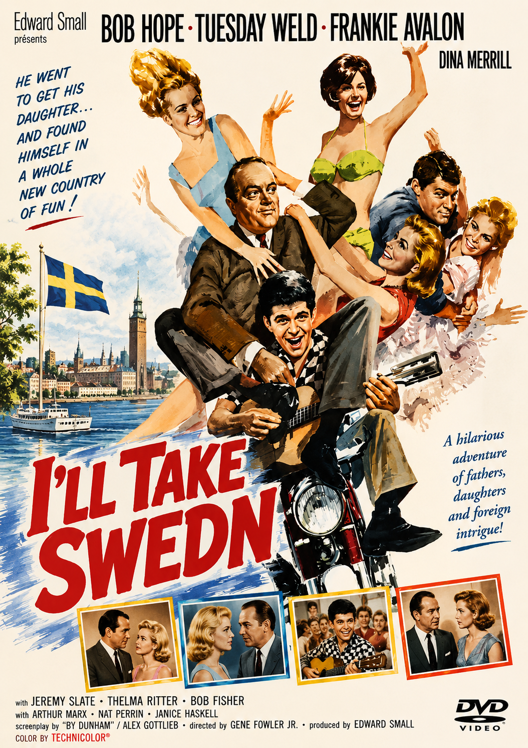 I'LL TAKE SWEDEN (1965) Bob Hope, Tuesday Weld, Frankie Avalon, Dina Merrill - Public Domain Movie DVD NO CASE