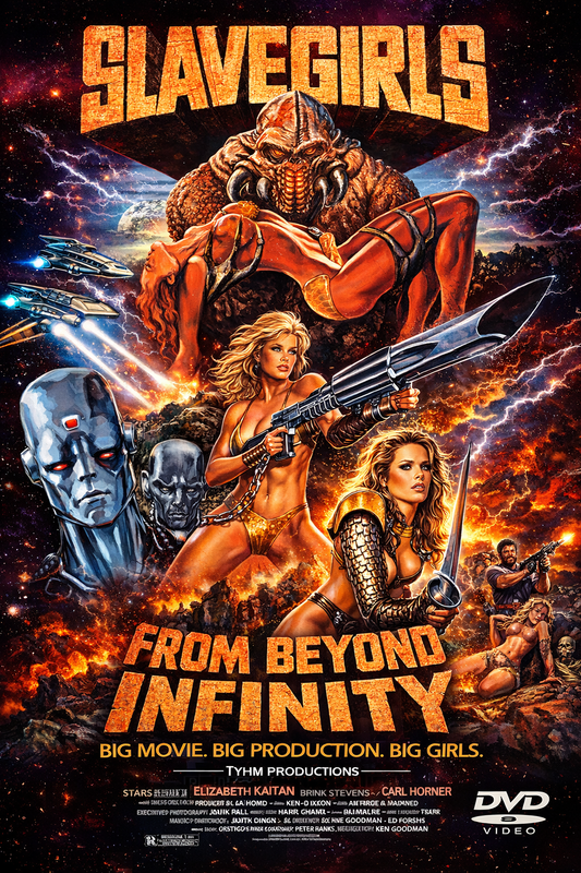 SLAVE GIRLS FROM BEYOND INFINITY (1987) Elizabeth Kaitan,Cindy Beal, Brinke Stevens, Don Scribner, Carl Horner - Public Domain Movie DVD NO CASE