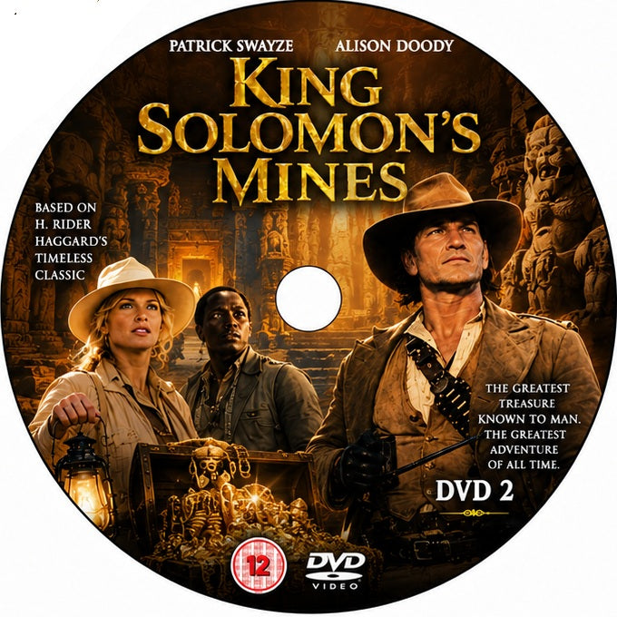 KING SOLOMON'S MINES (2004) Patrick Swayze, Alison Doody, Roy Marsden, John Standing, Gavin Hood - Public Domain Movie DVD NO CASE