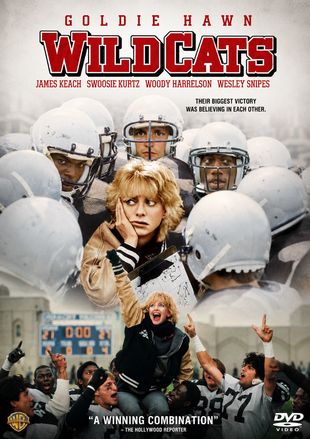 WILDCATS (1986) Goldie Hawn James Keach Wesley Snipes , Woody Harrelson - Public Domain DVD NO CASE RARE !