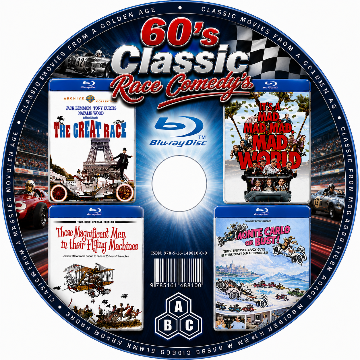 MONTE CARLO OR BUST (1960's) + 3 MOVIES -Public Domain Movies BLU-RAY With Case & Cover