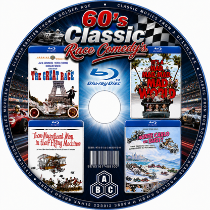 MONTE CARLO OR BUST (1960's) + 3 MOVIES -Public Domain Movies BLU-RAY With Case & Cover