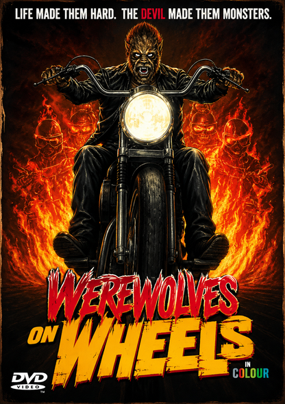WEREWOLVES ON WHEELS (1971) Starring: Stephen Oliver • D.J. Anderson • Deuce Barry - PUBLIC DOMAIN DVD ONLY NO CASE