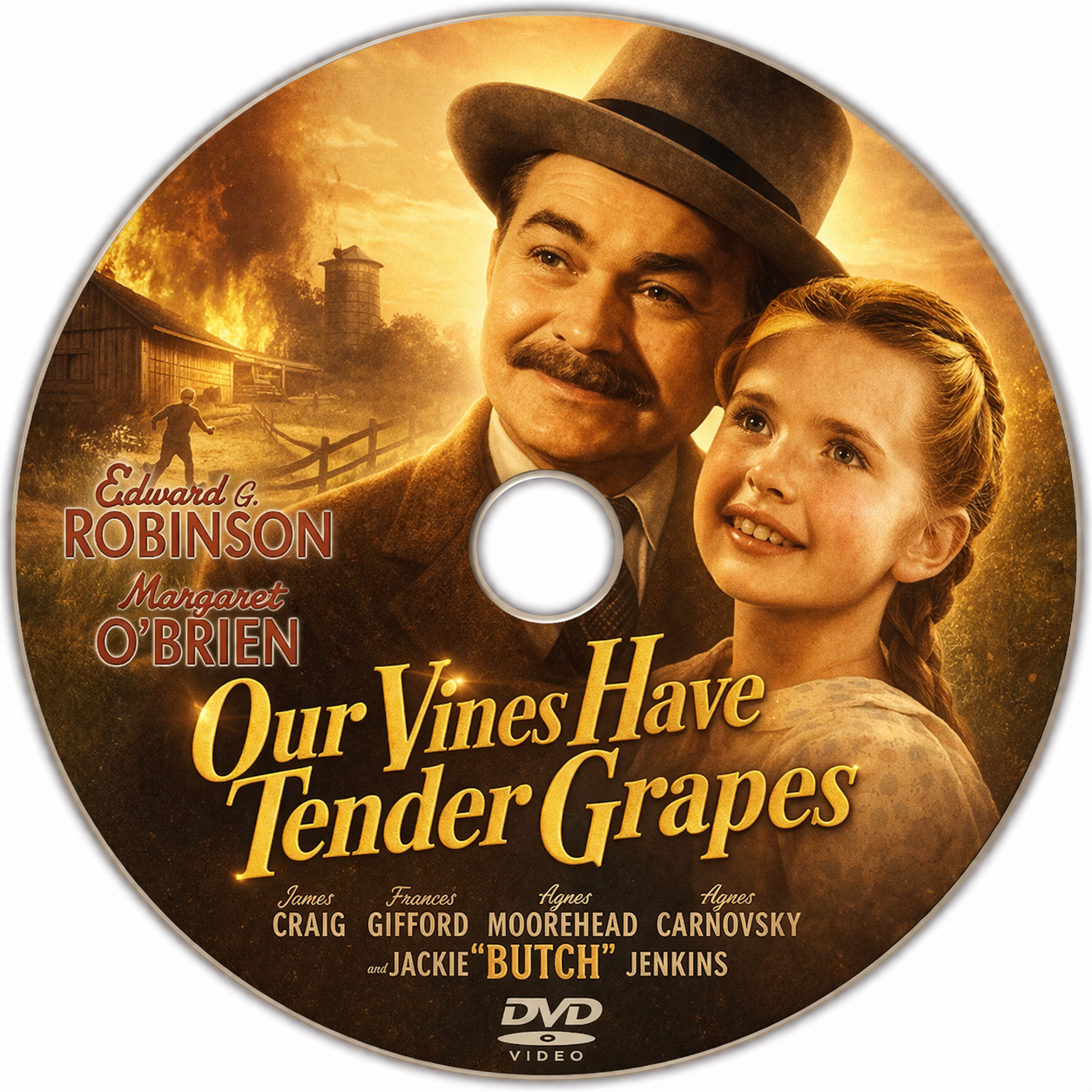 OUR VINES HAVE TENDER GRAPES (1945) Edward G. Robinson,Margaret O'Brien - Public Domain DVD NO CASE RARE !