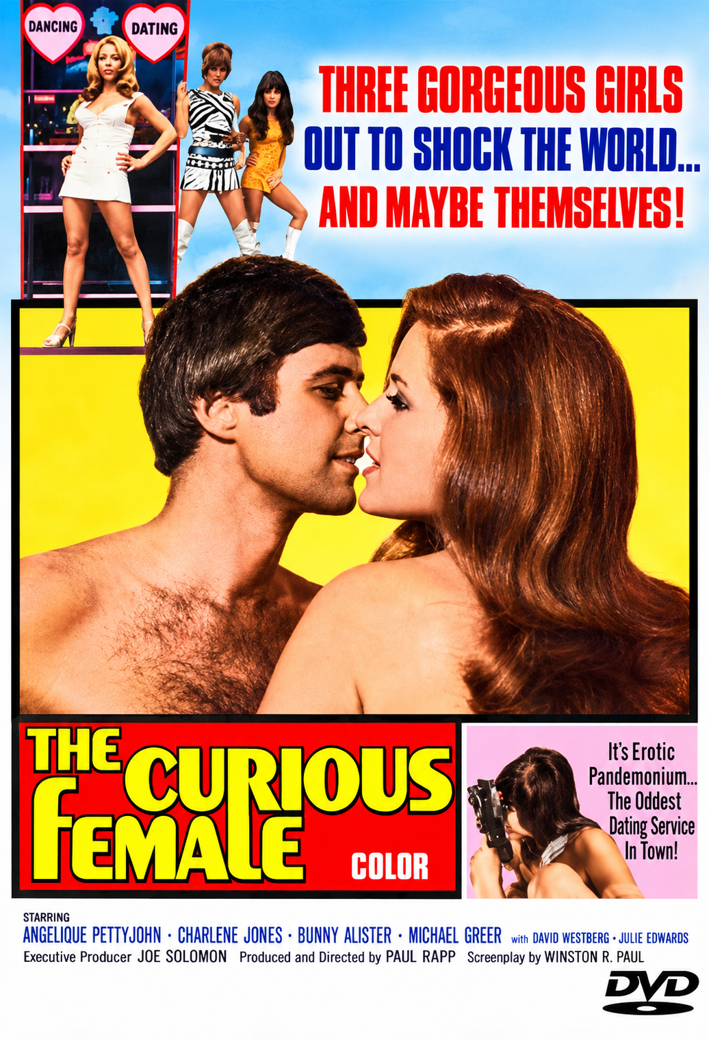 THE CURIOUS FEMALE (1969) Angelique Pettyjohn, Charlene Jones, Bunny Allister and Michael Greer - PUBLIC DOMAIN DVD ONLY NO CASE