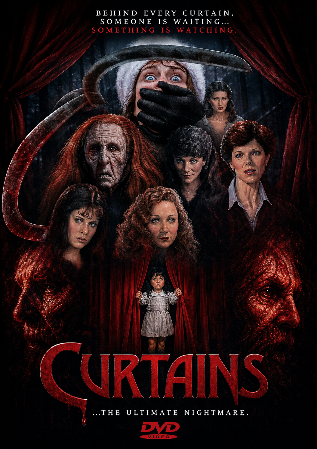 CURTAINS (1983) John Vernon, Samantha Eggar, DVD, Public Domain DVD NO CASE