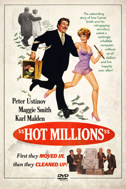 HOT MILLIONS (1968) Peter Ustinov,Maggie Smith - DVD - Public Domain DVD NO CASE