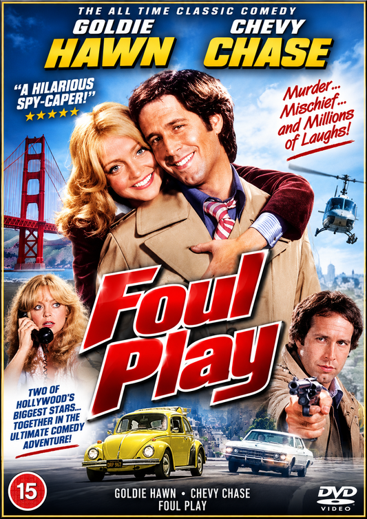 FOUL PLAY (1978) Goldie Hawn – Chevy Chase – Dudley Moore – Burgess Meredith – Rachel Roberts – Eugene Roche – Brian Dennehy – Billy Barty - Public - Public Domain Movie DVD NO CASE