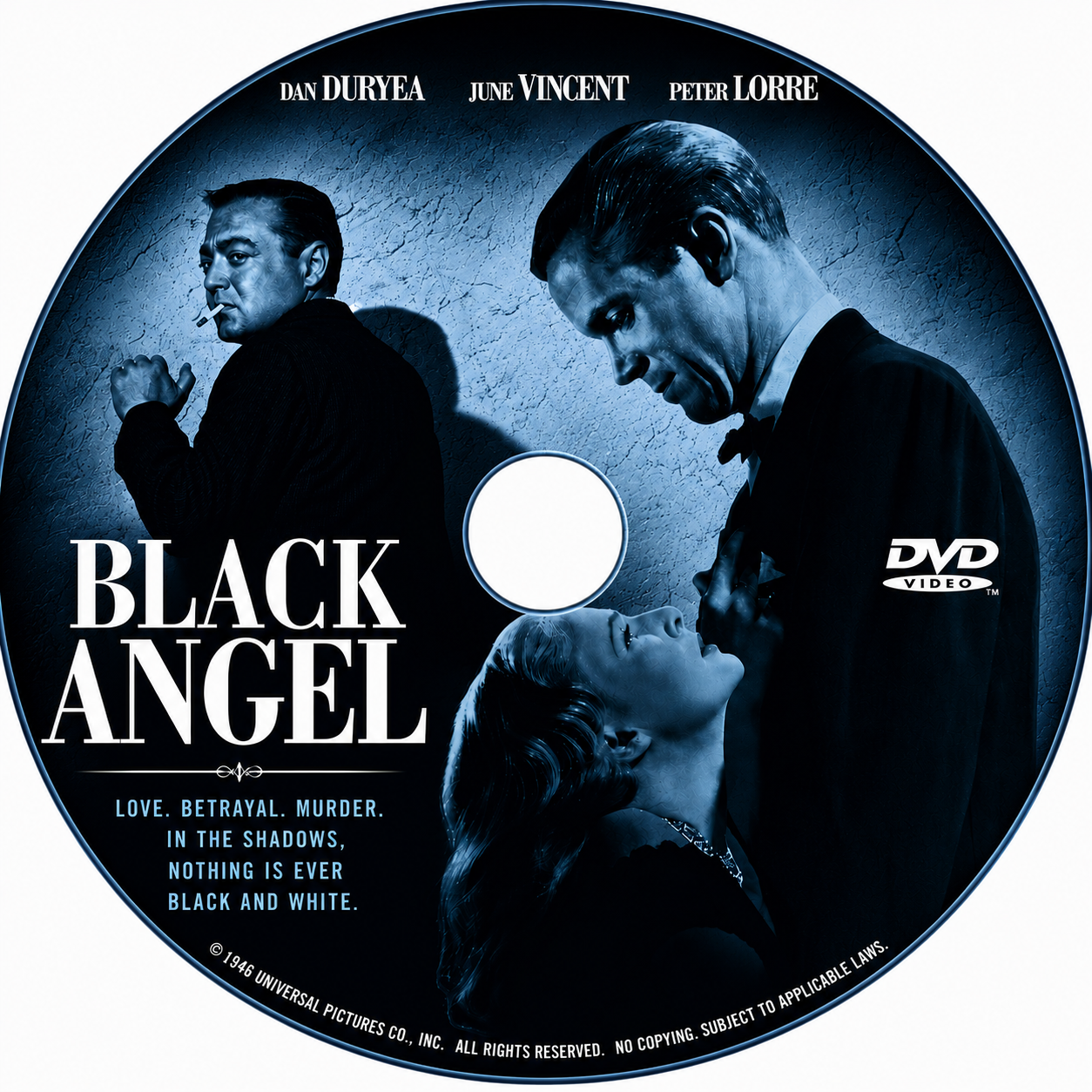 BLACK ANGEL (1946) Dan Duryea, June Vincent, Peter Lorre - Public Domain DVD NO CASE