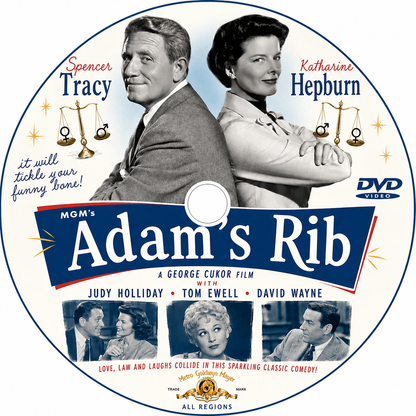 ADAM'S RIB (1949) Spencer Tracy • Katharine Hepburn • Judy Holliday • Tom Ewel - Public Domain Movie DVD NO CASE