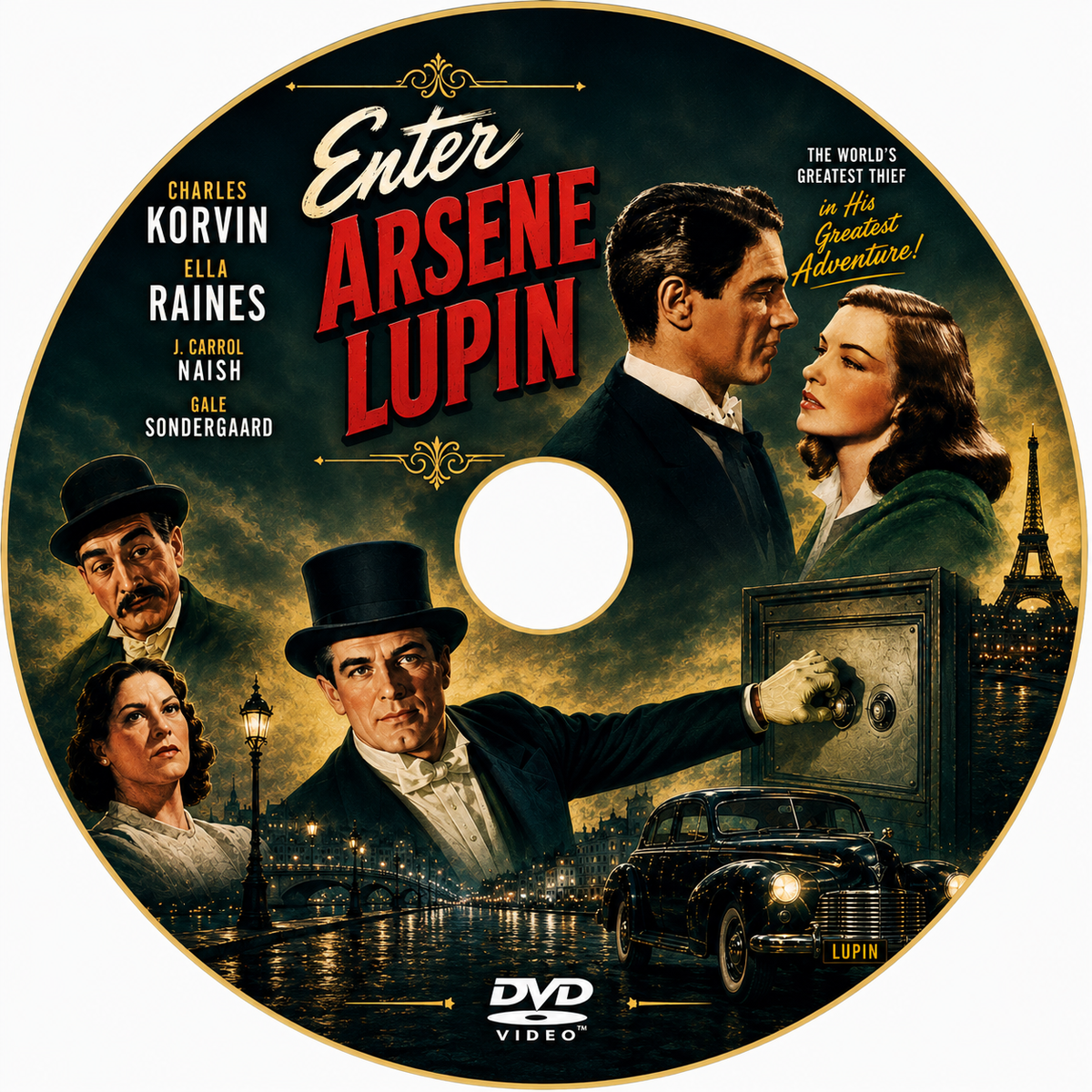 ENTER ARSENE LUPIN (1944) Charles Korvin,Ella Raines - DVD ONLY NO CASE