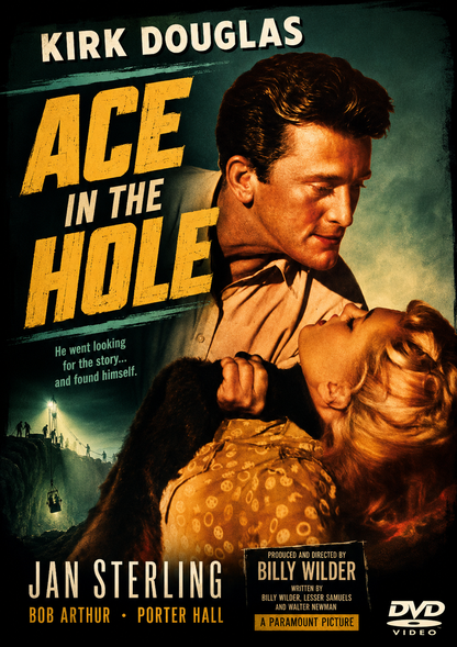 ACE IN THE HOLE (1951) Kirk Douglas,Jan Sterling,Robert Arthur,Porter Hall - Public Domain DVD NO CASE