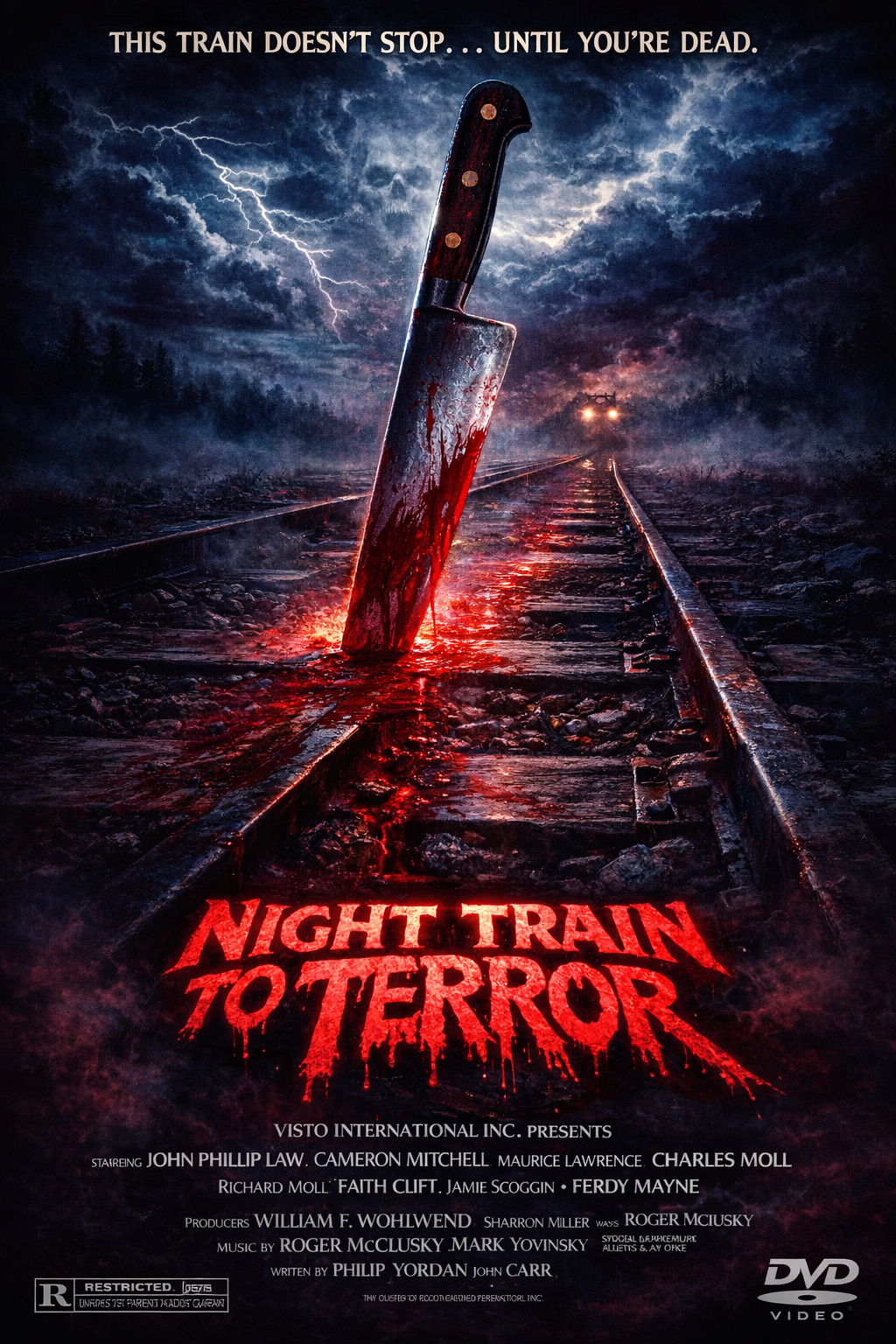 NIGHT TRAIN TO TERROR (1985) Ferdy Mayne, Tony Giorgio, John Phillip Law, J. Martin Sellers and Richard Moll - Public Domain Movie DVD NO CASE