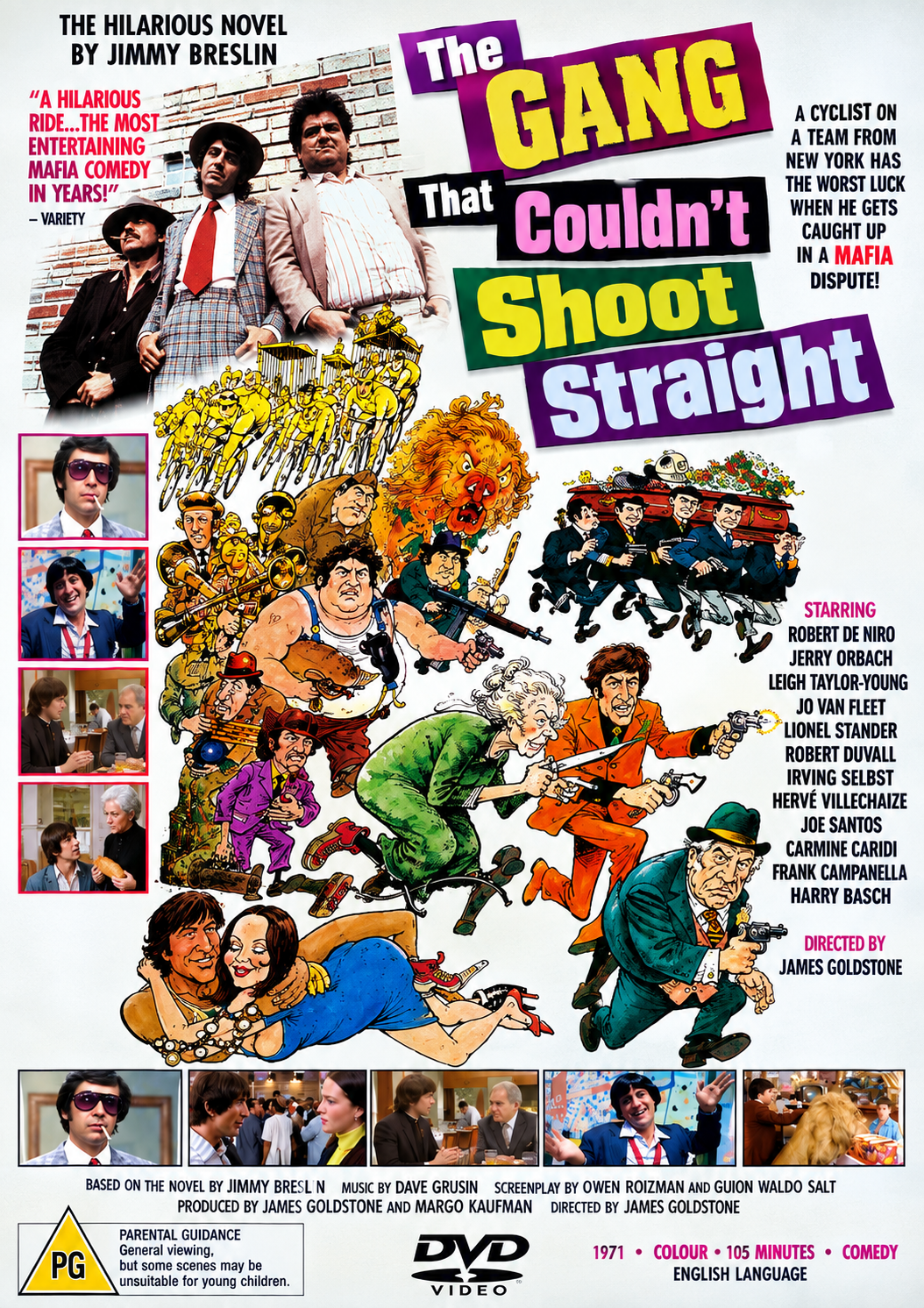 THE GANG THAT COULDN'T SHOOT STRAIGHT (1971) Jerry Orbach, Leigh Taylor-Young, Jo Van Fleet, Lionel Stander, Robert De Niro, Irving Selbst - Public Domain Movie DVD NO CASE