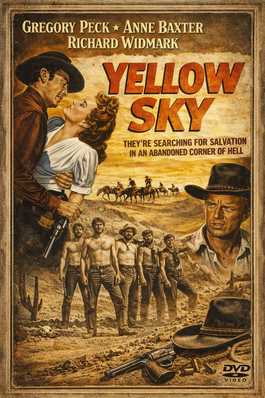 YELLOW SKY (1948) Richard Widmark,Gregory Peck - Public Domain DVD NO CASE
