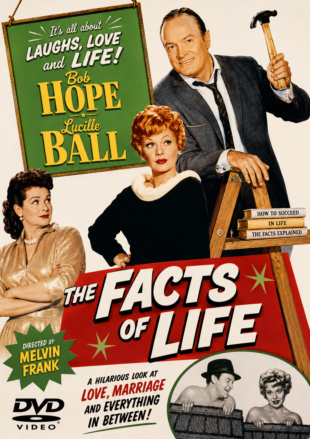THE FACTS OF LIFE (1960) Bob Hope, Lucille Ball, Ruth Hussey, Louis Nye, Don DeFore, Philip Ober and Marianne Stewart - Public Domain Movie DVD NO CASE