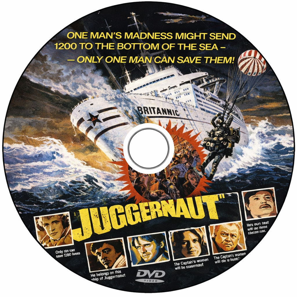 JUGGERNAUGHT (1974) Richard Harris, Anthony Hopkins - Public Domain DVD NO CASE