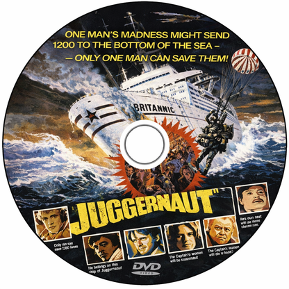 JUGGERNAUGHT (1974) Richard Harris, Anthony Hopkins - Public Domain DVD NO CASE