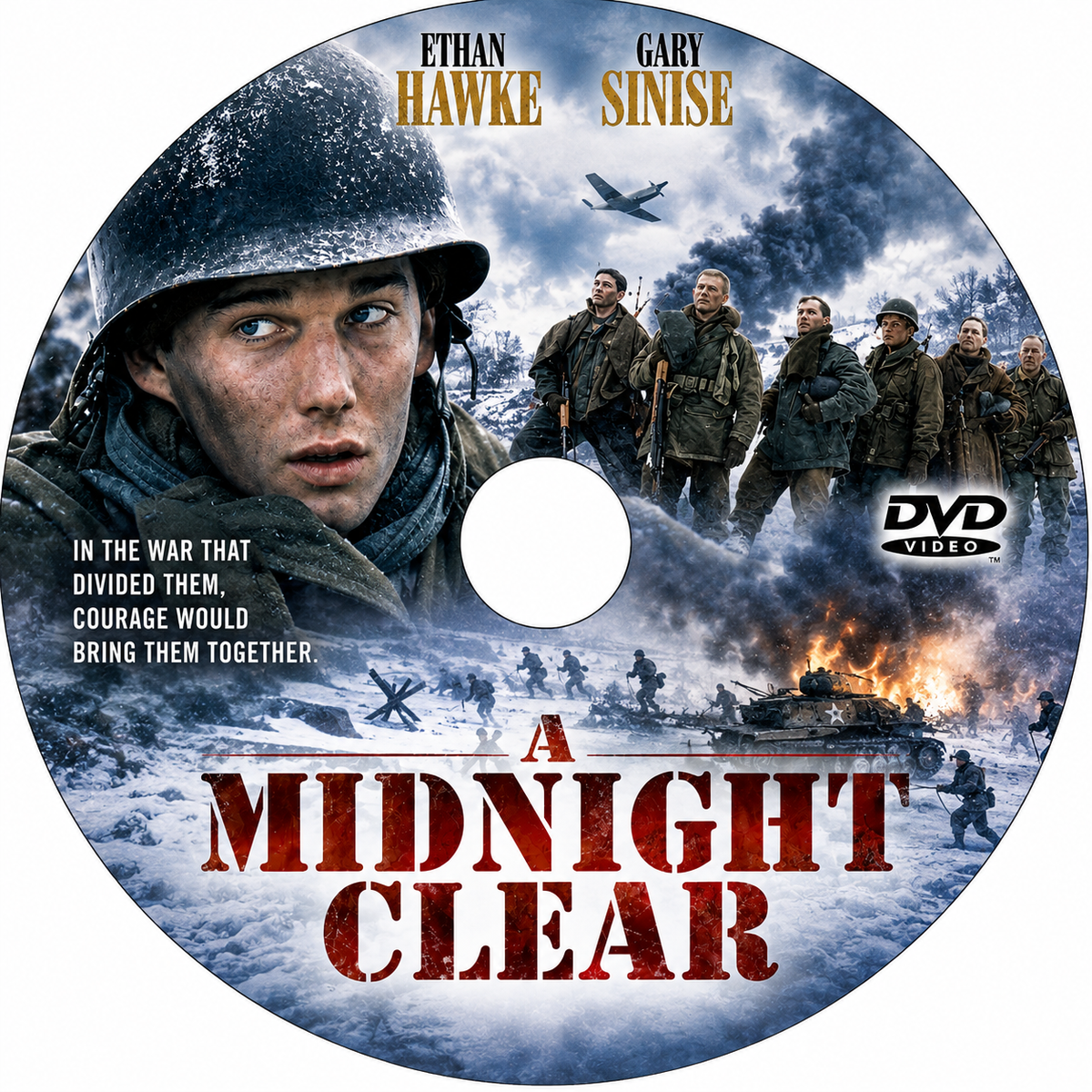 A MIDNIGHT CLEAR (1992) Ethan Hawke,Kevin Dillon,Arye Gross,Peter Berg,Gary Sinise - Public Domain DVD NO CASE