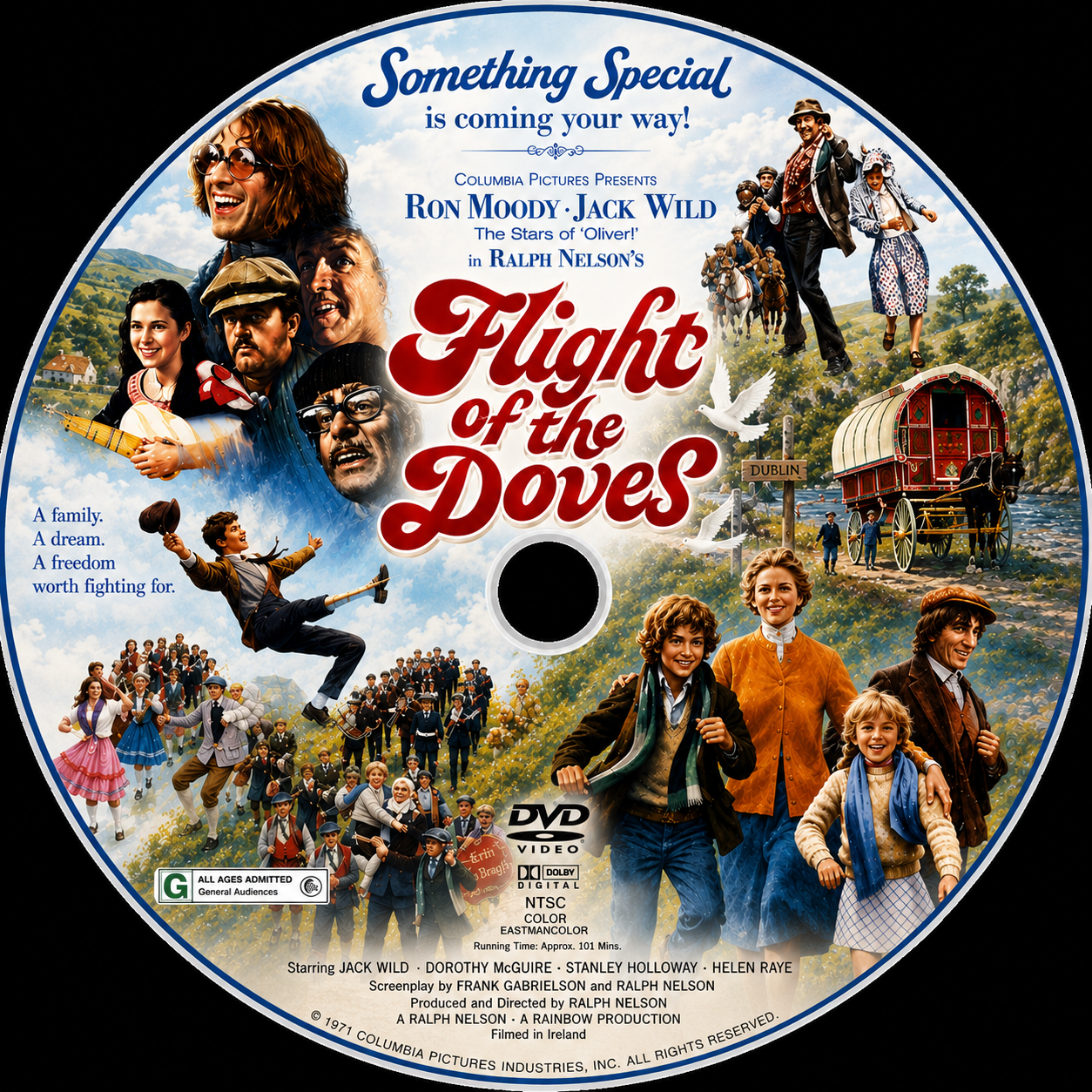 FLIGHT OF THE DOVES (1971) Ron Moody, Jack Wild, Dorothy McGuire, Stanley Holloway  - DVD NO CASE