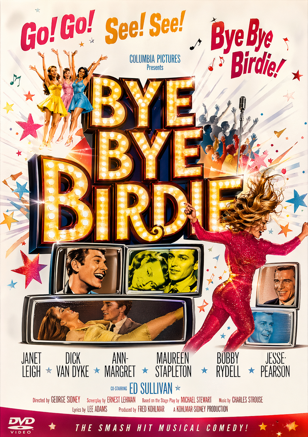 BYE BYE BIRDIE (1963) Janet Leigh, Dick Van Dyke, Ann-Margret, Maureen Stapleton, Bobby Rydell, Jesse Pearson,Ed Sullivan - Public Domain Movie DVD NO CASE
