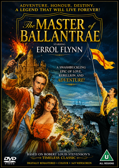 THE MASTER OF BALLANTRAE (1953) Errol Flynn,Roger Livesey - Public Domain DVD NO CASE RARE !