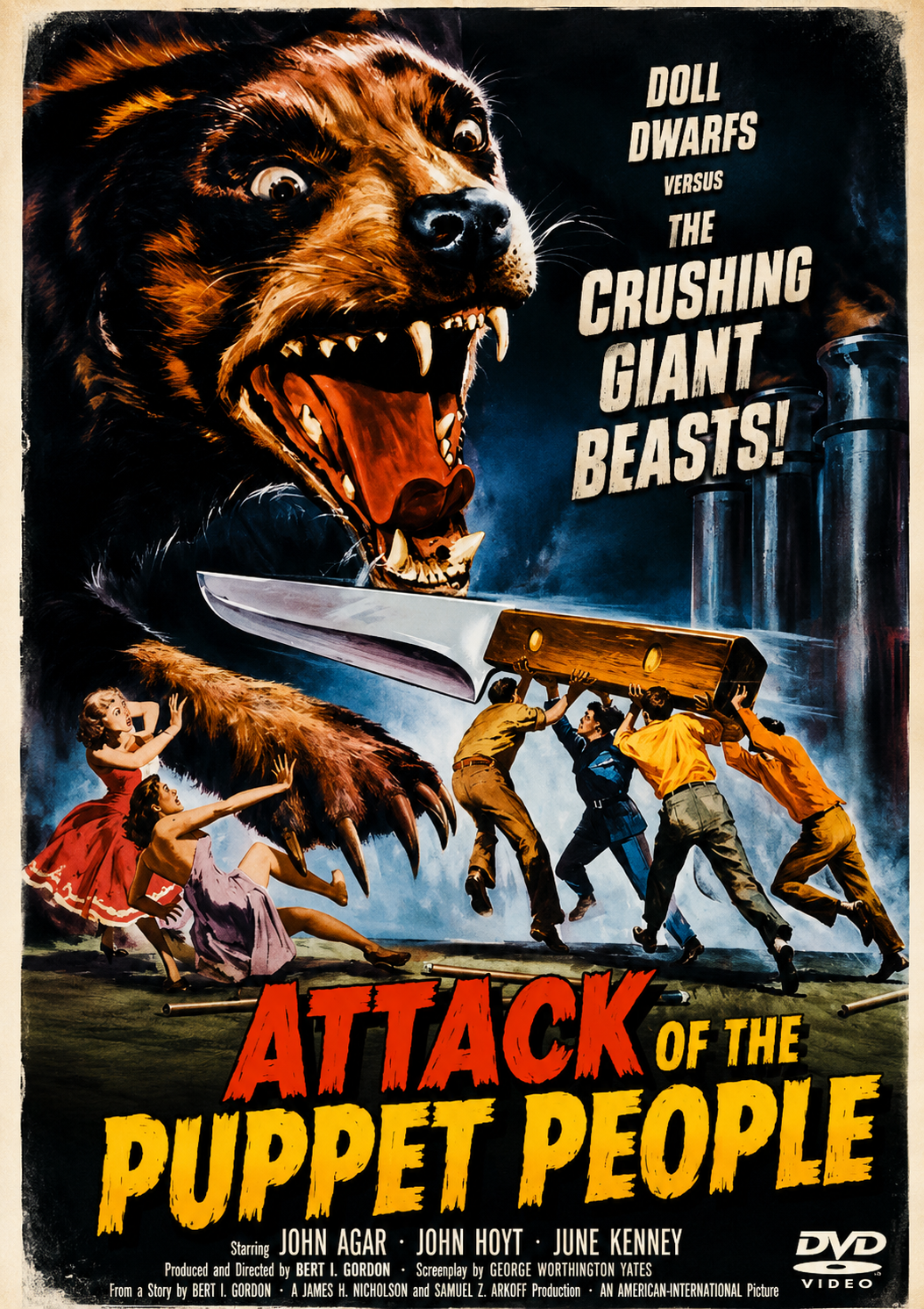 ATTACK OF THE PUPPET PEOPLE (1958) John Agar, John Hoyt, June Kenney - Public Domain Movie DVD NO CASE