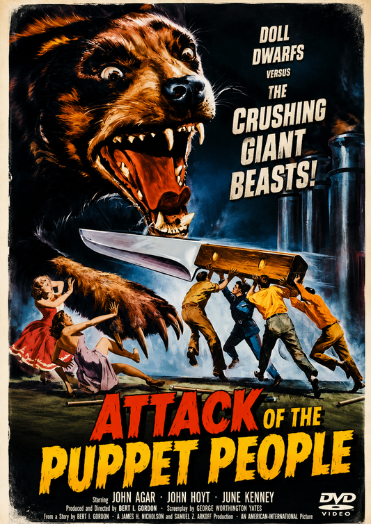 ATTACK OF THE PUPPET PEOPLE (1958) John Agar, John Hoyt, June Kenney - Public Domain Movie DVD NO CASE