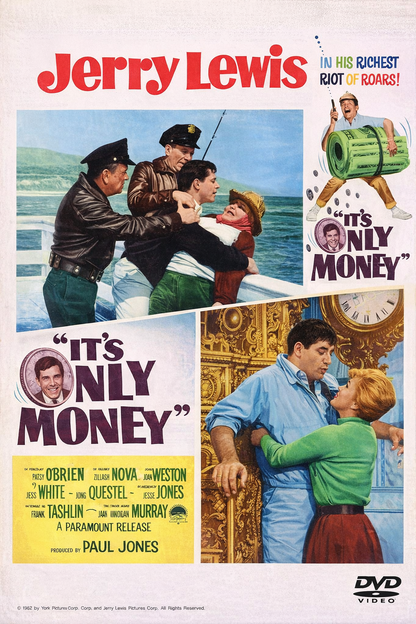 IT'S ONLY MONEY (1962) Jerry Lewis ,Zachary Scott ,Joan O'Brien ,Mae Questel ,Jesse White - Public Domain Movie DVD NO CASE