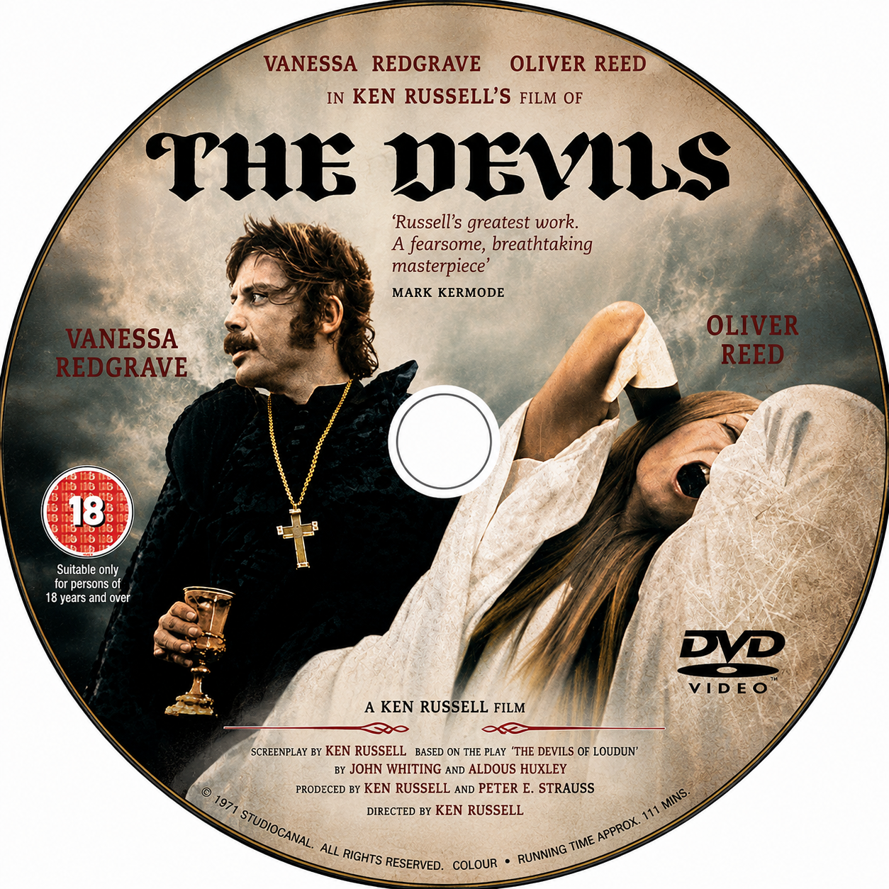 THE DEVILS (UNCUT) (1971) Starring - EVanessa Redgrave &amp; Oliver Reed - DVD NO CASE