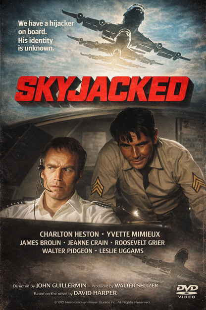 SKYJACKED (1972) Charlton Heston,Yvette Mimieux,James Brolin,Jeanne Crain,Walter Pidgeon - Public Domain DVD NO CASE