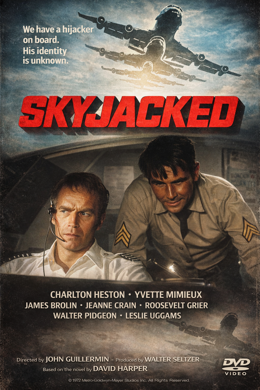 SKYJACKED (1972) Charlton Heston,Yvette Mimieux,James Brolin,Jeanne Crain,Walter Pidgeon - Public Domain DVD NO CASE