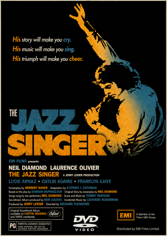 THE JAZZ SINGER (1980) - Starring - Neil Diamond, Leonard Rosenman, Richard Bennett - PUBLIC DOMAIN DVD ONLY NO CASE