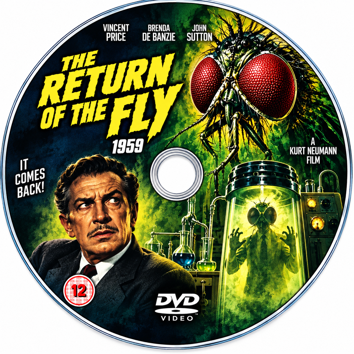 THE FLY COLLECTION  (1958-59) Vincent Price - DVD Public Domain DVD NO CASE