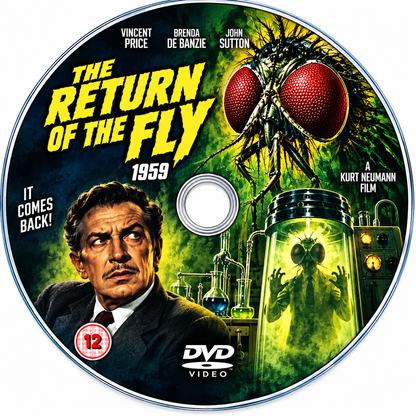 THE FLY COLLECTION  (1958-59) Vincent Price - DVD Public Domain DVD NO CASE