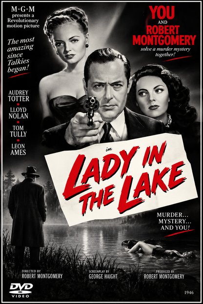 LADY IN THE LAKE (1947) Robert Montgomery,Audrey Totter,Lloyd Nolan,Tom Tully,Leon Ames,Kathleen Lockhart - Public Domain DVD NO CASE RARE !