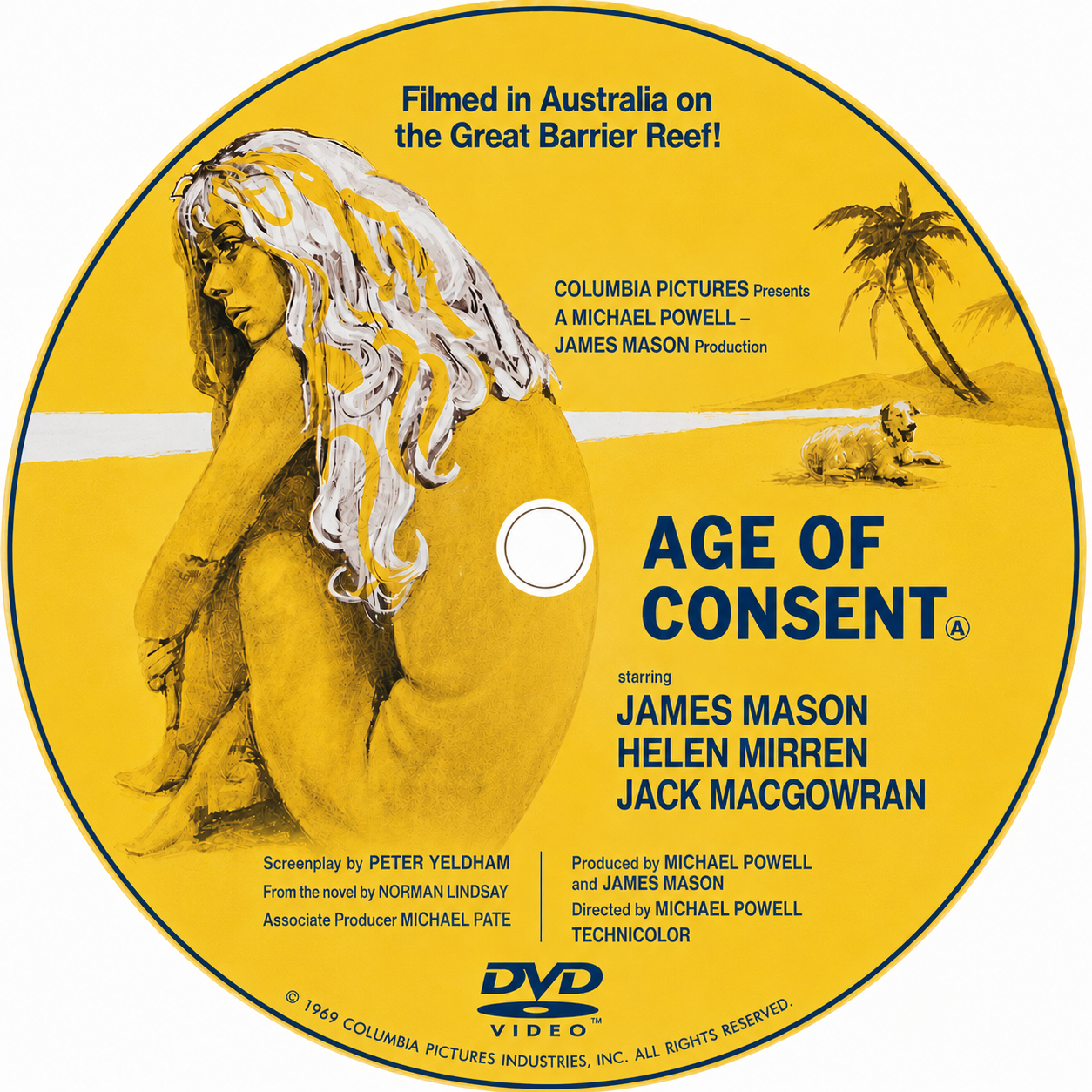 AGE OF CONSENT (1969) James Mason, Helen Mirren, Jack MacGowran - VERY RARE DELETED TITLE ! - DVD NO CASE