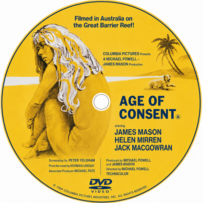 AGE OF CONSENT (1969) James Mason, Helen Mirren, Jack MacGowran - VERY RARE DELETED TITLE ! - DVD NO CASE