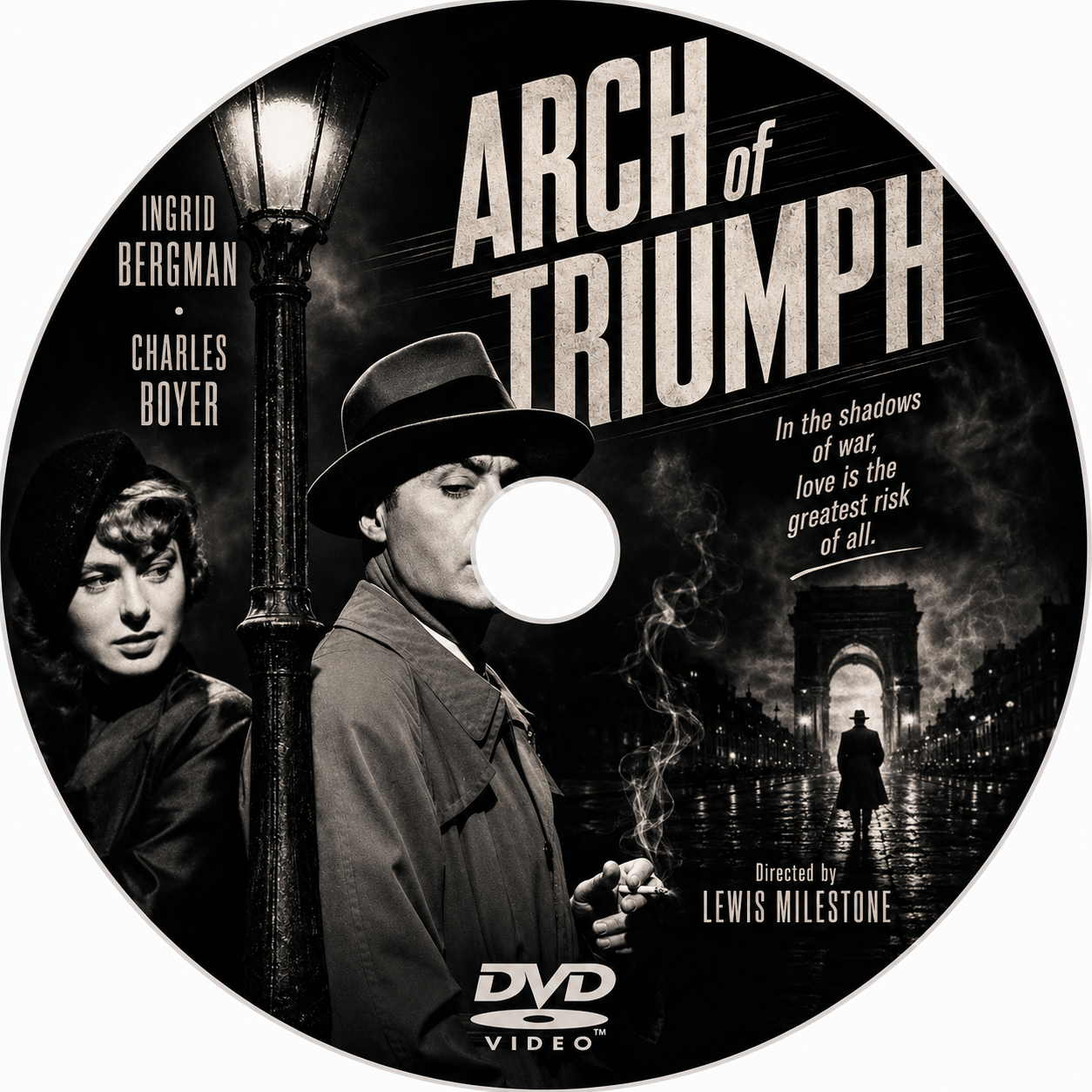 ARC OF TRIUMPH (1948) Ingrid Bergman,Charles Boyer,Charles Laughton - Public Domain DVD NO CASE