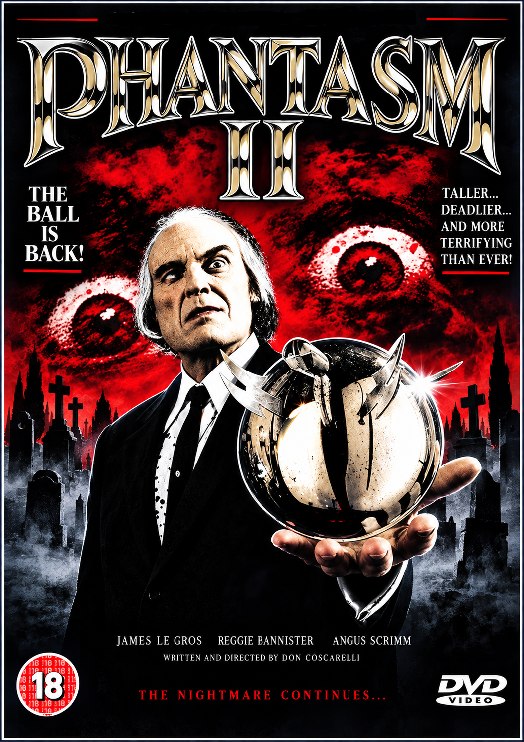 PHANTASM II (1988) James LeGros • Reggie Bannister • Angus Scrimm • Paula Irvine• DVD NO CASE