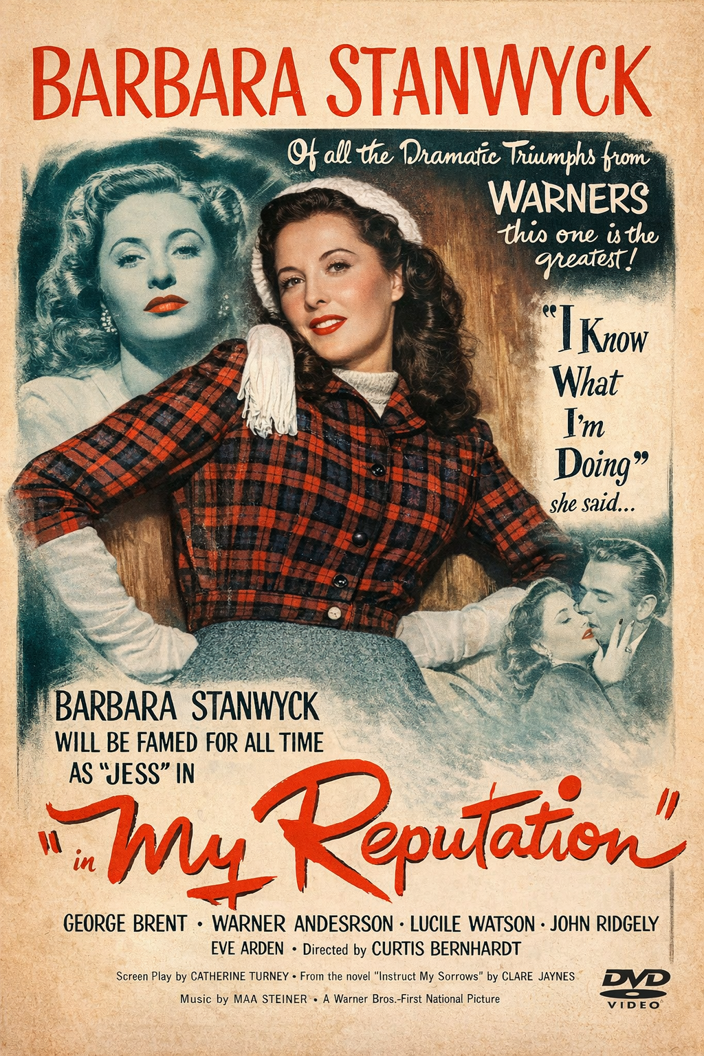 MY REPUTATION (1946)  Barbara Stanwyck,George Brent,Eve Arden,Lucile Watson,Scotty Beckett,Bobby Cooper - Public Domain DVD NO CASE RARE !