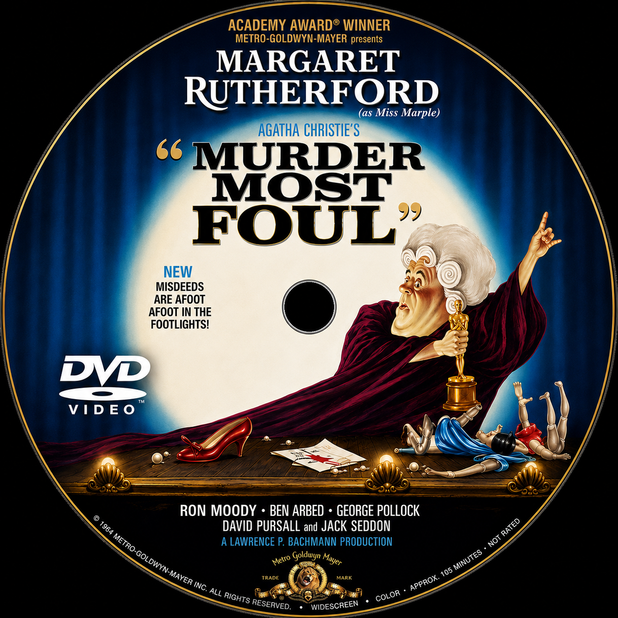 ''MURDER MOST FOUL'' (1964) Margaret Rutherford, Ron Moody, Bud Tingwell - VERY RARE DELETED TITLE ! - DVD NO CASE