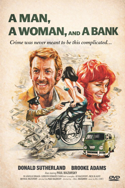 A MAN,A WOMAN AND A BANK (1979) Donald Sutherland-DVD, Public Domain DVD NO CASE