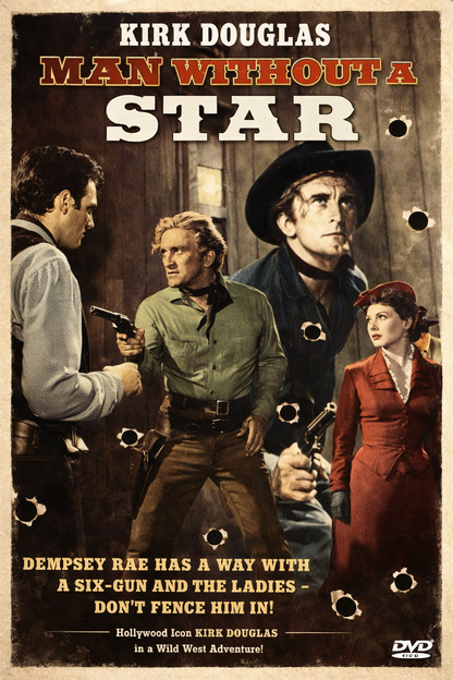 MAN WITHOUT A STAR (1955) Kirk Douglas,Jeanne Crain,Claire - Public Domain DVD NO CASE RARE !