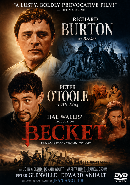 BECKET (1964) Richard Burton,Peter O'Toole,John Gielgud - Public Domain Movie DVD NO CASE