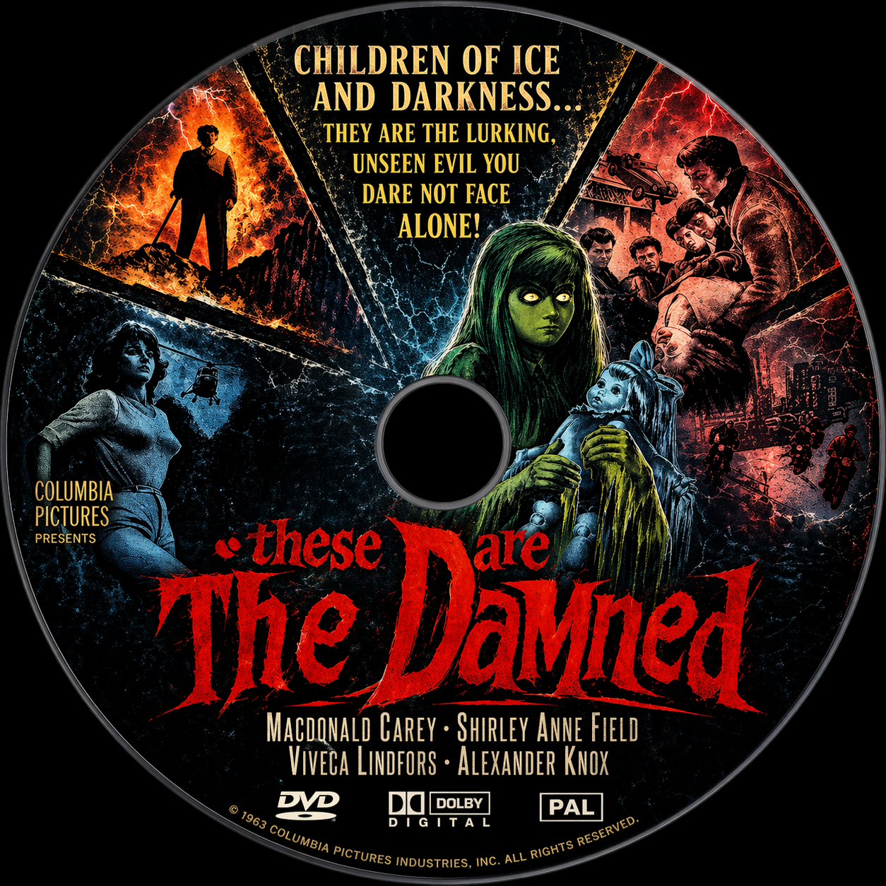 THESE ARE THE DAMNED (1963) Starring - Macdonald Carey,Shirley Anne Field,Oliver Reed - PUBLIC DOMAIN DVD ONLY NO CASE